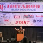 Nome's Mayor Richard Beneville gives a speech at 46th annual Iditarod starting banquet in Anchorage. Photo Credit: Davis Hovey, KNOM (2018)