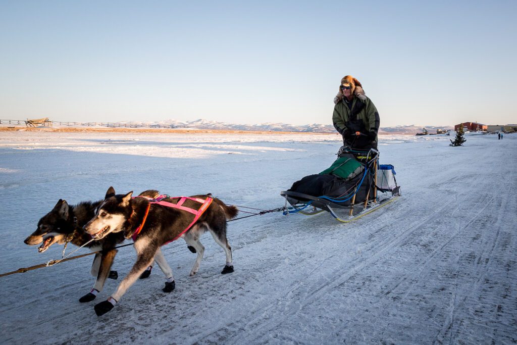 Sonny Lindner arrives into Unalakleet, Saturday evening