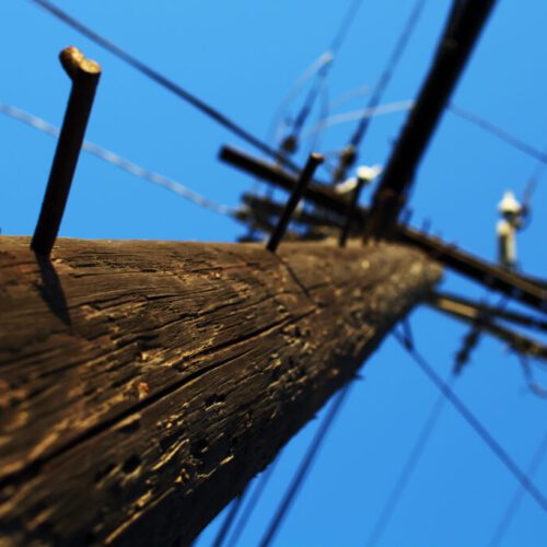 A power pole in Nome. KNOM stock photo.