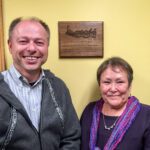 Kevin Fimon, Florence Busch, and studio dedication plaque