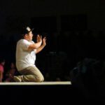 A shot of Mike Bialy performing with the Onyx dance group and Bethel P.R.I.D.E. during the 2016 Cama-i Dance Festival. (Photo: Maddie Winchester, KNOM)