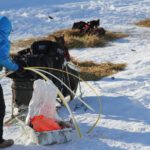 Jason Mackey, refitting his sled in Galena