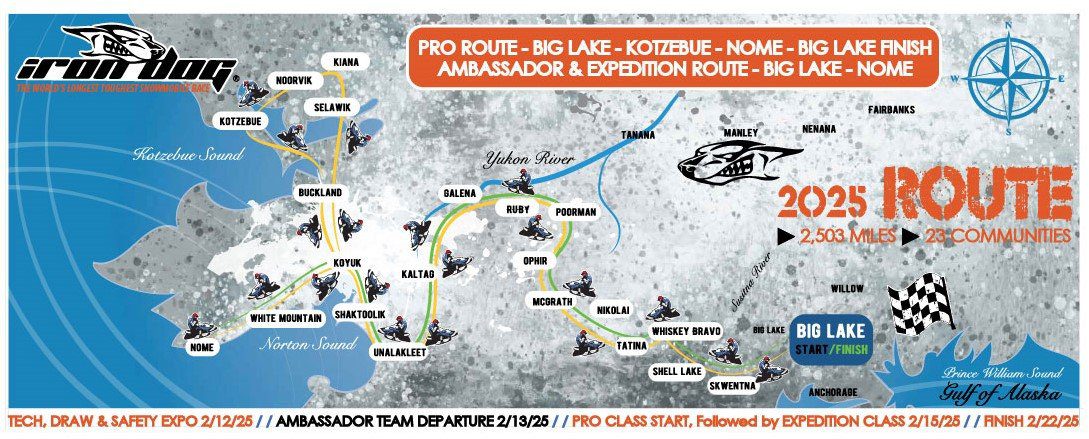 Iron Dog 2025 course map. 