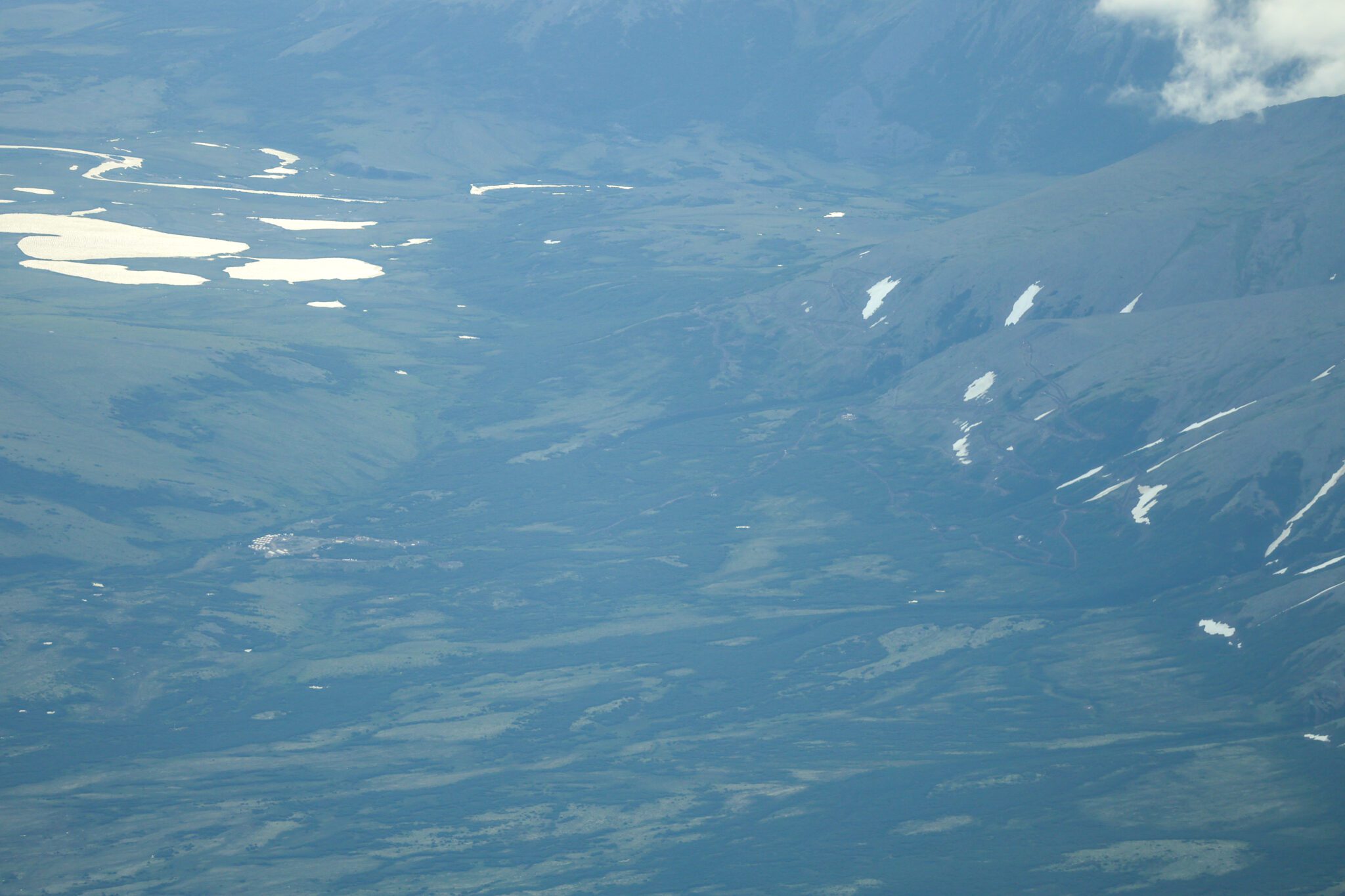 Graphite One's camp, left, captured on a Bering Air flight from Nome to Shishmaref. Ben Townsend photo. 