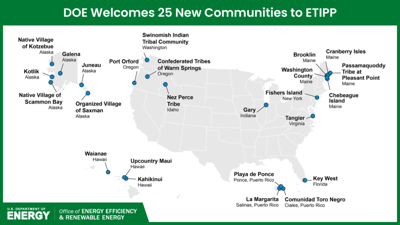 A map of ETIPP's 2024 cohort. Graphic courtesy of U.S. DOE. 