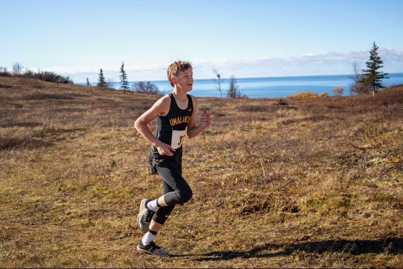 Unalakleet's Ezra Jack competing in the middle school race. Photo courtesy Thurman Jack. 