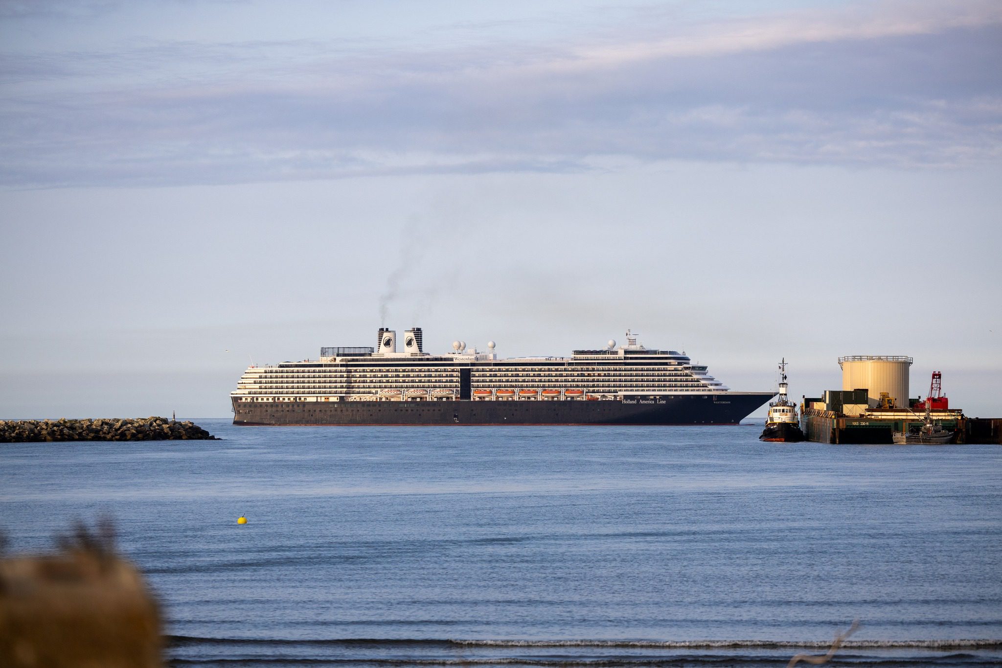 509535465_1305898424396234_4821775142440565609_n Holland America's MS Westerdam cruise ship floats near Nome's Inner Harbor. Ben Townsend photo.