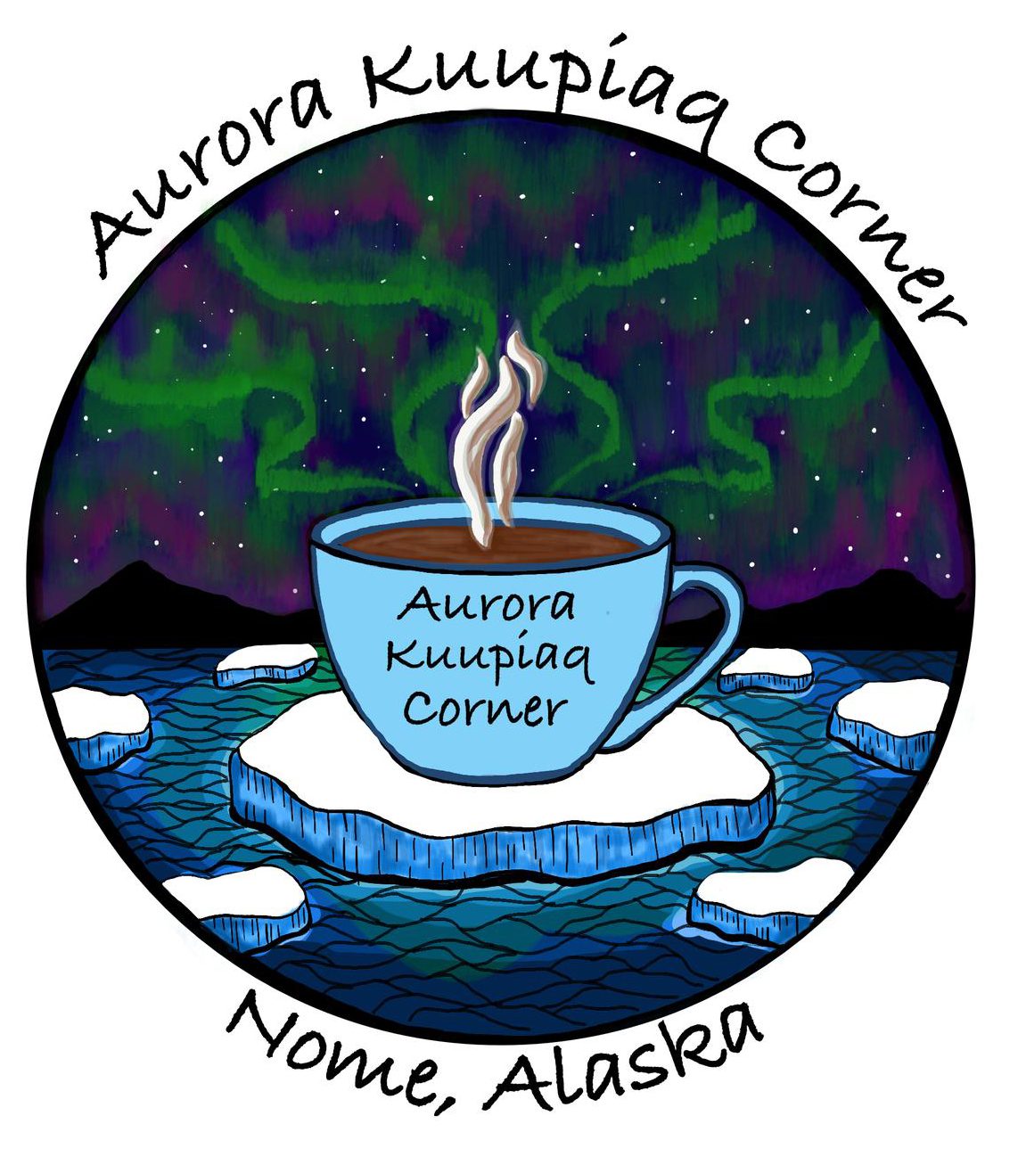 Kuupiaq Logo The logo for Aurora Kuupiaq Corner in Nome.