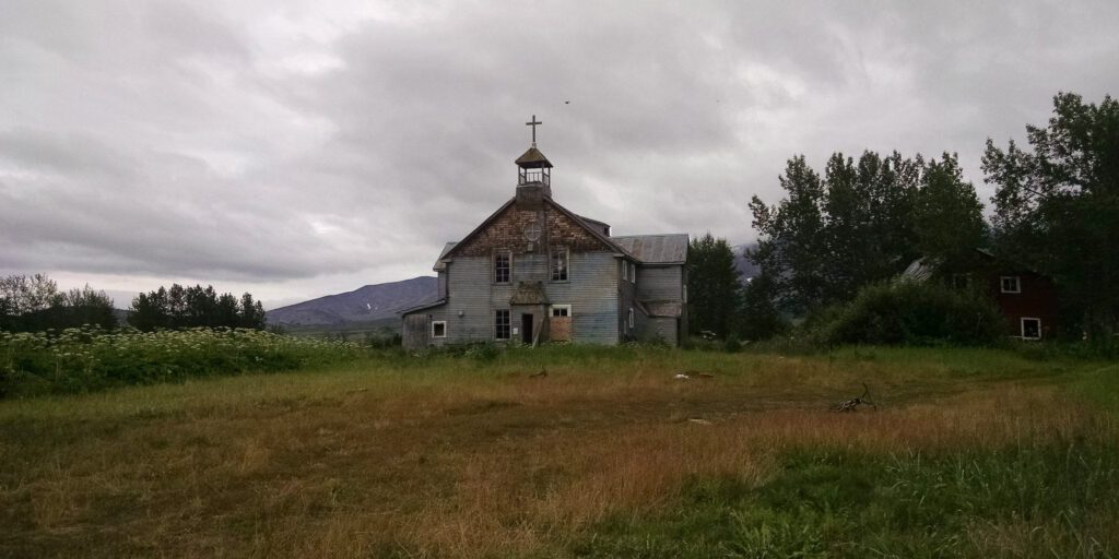 The mission at Pilgrim Hot Springs. (Photo: Maddie Winchester, KNOM)