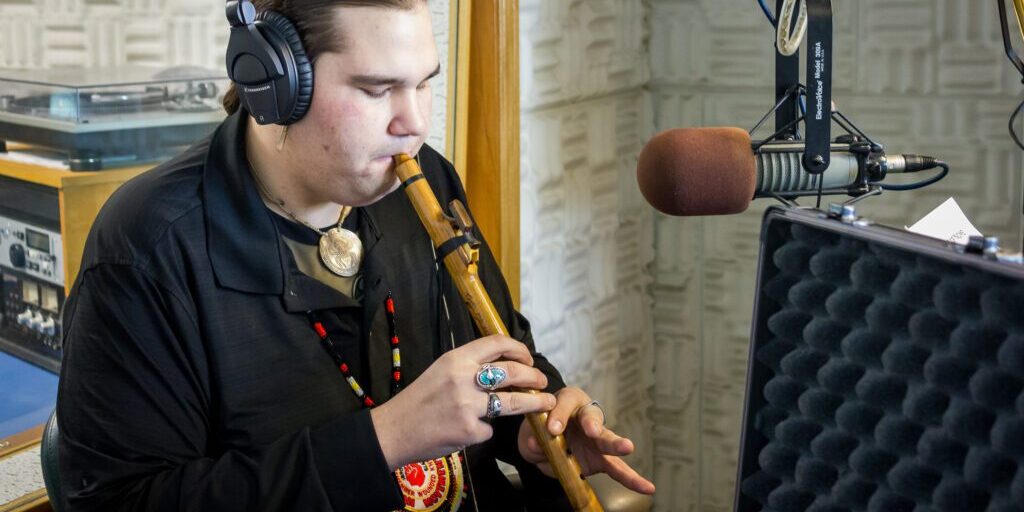 Live flute from Cody Blackbird | KNOM Radio Mission