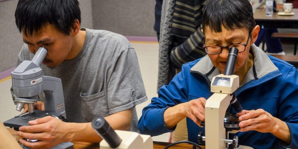 Last summer, residents of Gambell and Savoonga tested water samples for contaminants as part of an environmental health course led by Alaska Community Action on Toxics (ACAT). Photo: Kristin Leffler, KNOM.