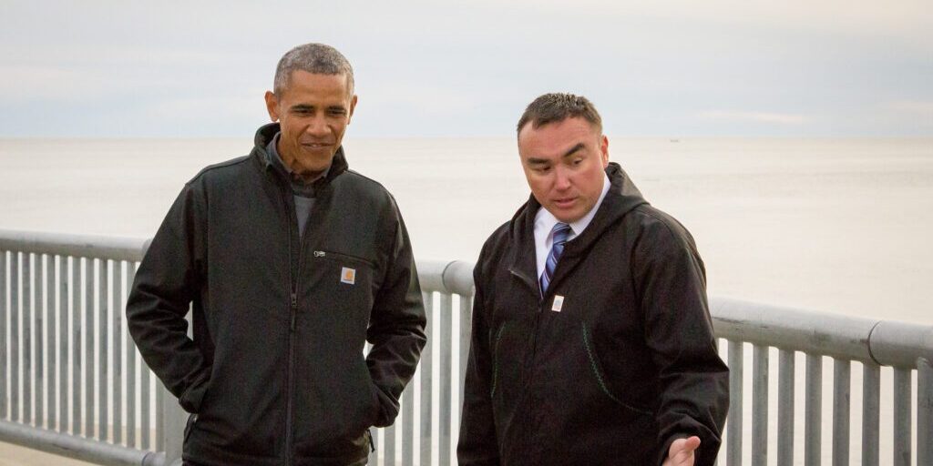 President Obama with Kotzebue city manager Derek Martin