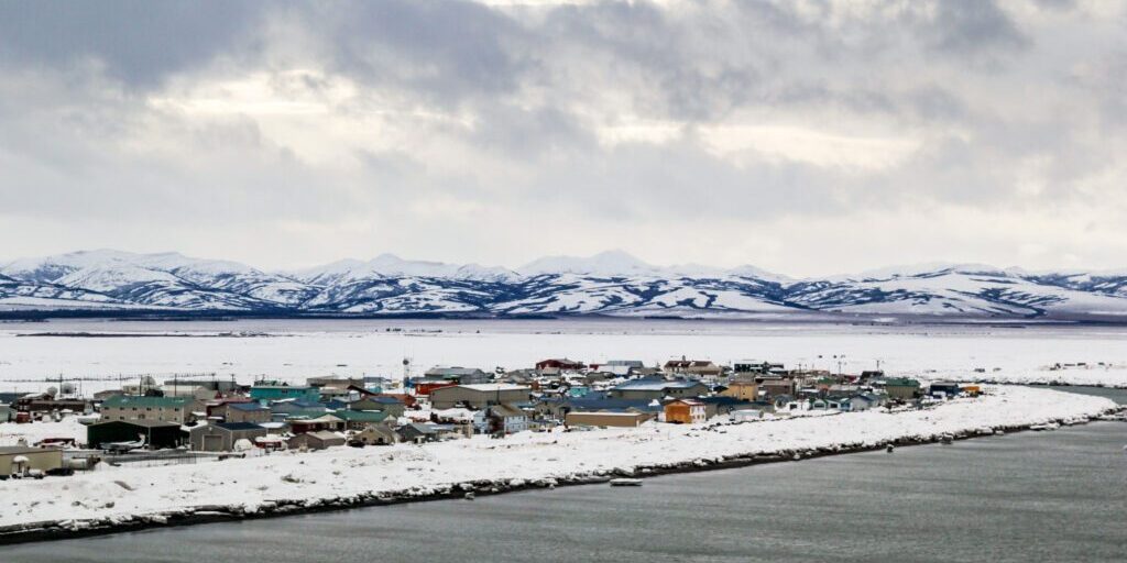 Unalakleet in the spring. KNOM file photo. 