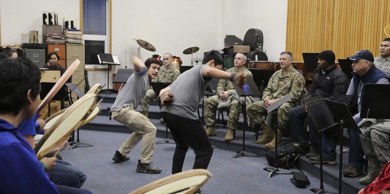 Members of the Alaska Department of Military and Veterans Affairs visited Nome, Alaska, Dec. 17-18, as part of the department’s new rural operations hub concept to strengthen the department’s ties with Alaska’s rural communities. Maj. Gen. Torrence Saxe, Alaska National Guard commander and adjutant general, and commissioner of the DMVA, brought a team that included representatives from the state Office of Veterans Affairs, Air and Army Guard recruiters, members of the joint staff, and the Alaska State Defense Force. During the Nome trip, a sixth site visit in support of the hub concept, the group met with Nome Mayor Richard Beneville, visited tribal and Native corporation members at the Katirvik Cultural Center, had the opportunity to watch Nome-Beltz Jr/Sr High School students perform traditional Native dances and music, and took part in an interview with Davis Hovey, journalist with KYUK radio. Plans to grow rural operations in Alaska have also included stops in the Alaska communities of Bethel, Kwethluk, Napaskiak, Galena, and Kodiak, and future visits include Utqiagvik and Kotzebue. (U.S. Air National Guard photos by Lt. Col. Candis Olmstead)