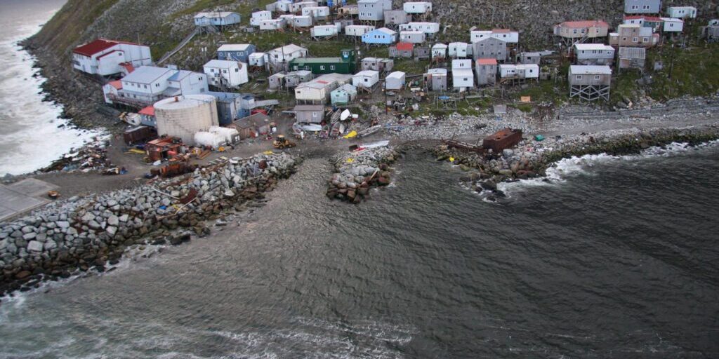 LITTLE DIOMEDE, Alaska - The native village of Little Diomede sits on the border of Russia and the United States.  (U.S. Coast Guard Photo by Petty Officer Richard Brahm)