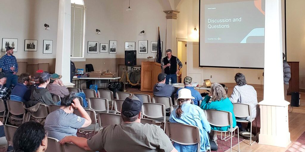 Graphite One community meeting at Old St. Joe's in Nome. Photo by Davis Hovey.