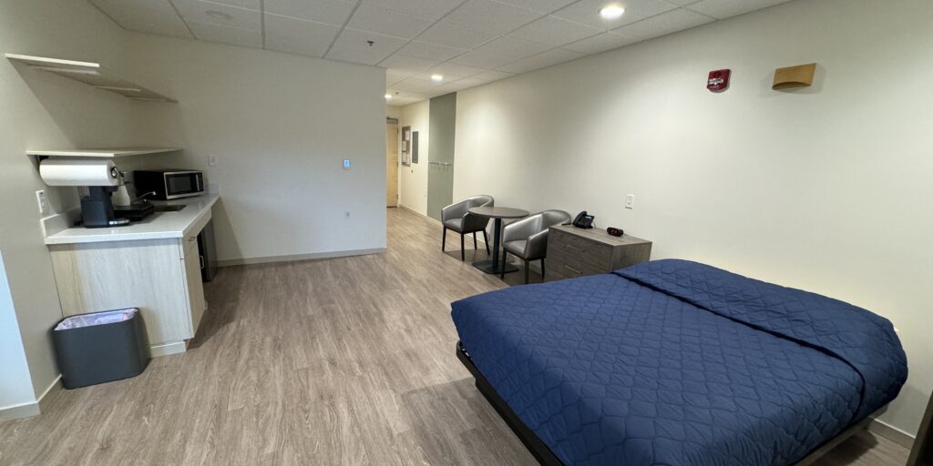 A room in the new Hostel West operated by Norton Sound Health Corporation. Ben Townsend photo.