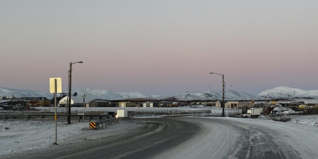 A slushy Seppala Drive in December. Ben Townsend photo.