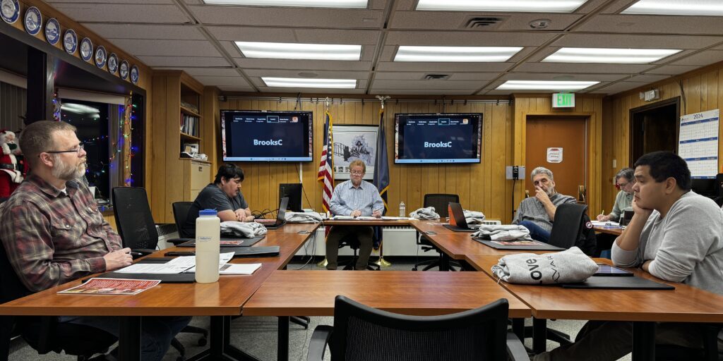 Nome Common Council members at the December 9 meeting. Ben Townsend photo.