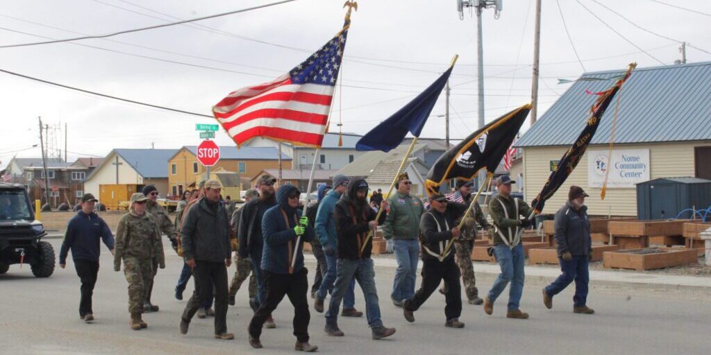 Hundreds of residents gathered along Front Street Monday morning for Nome’s annual Memorial Day Parade. Spectators braved wind chills below 20 degrees to pay their respects to the men and women who lost their lives in service to their country.