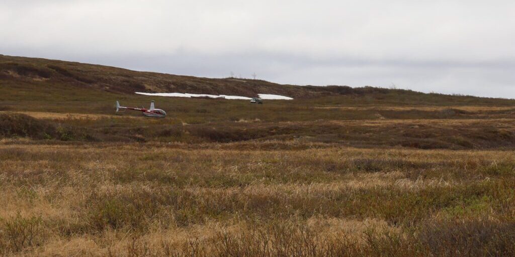 SAR helicopter on the ground at Gold Hill, Monday, June 2.