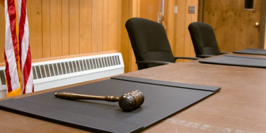 Empty Nome City Council room. (Photo by Brisa Alarcon, KNOM).