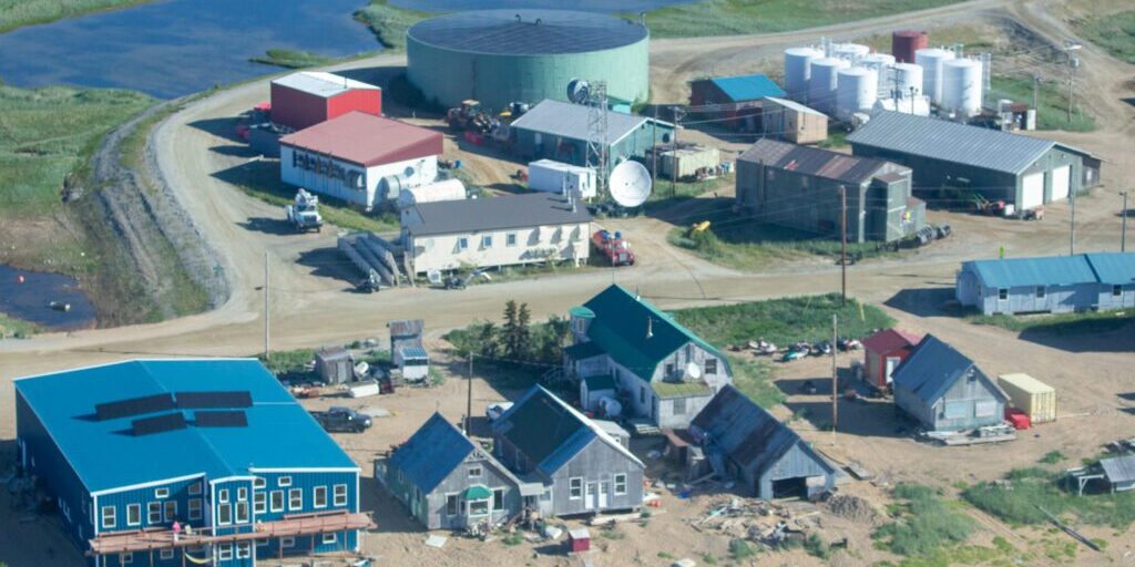 Buildings near the western tip of Golovin. Ben Townsend photo.