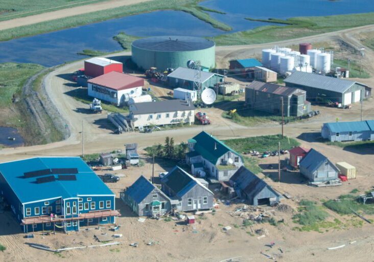 Buildings near the western tip of Golovin. Ben Townsend photo.