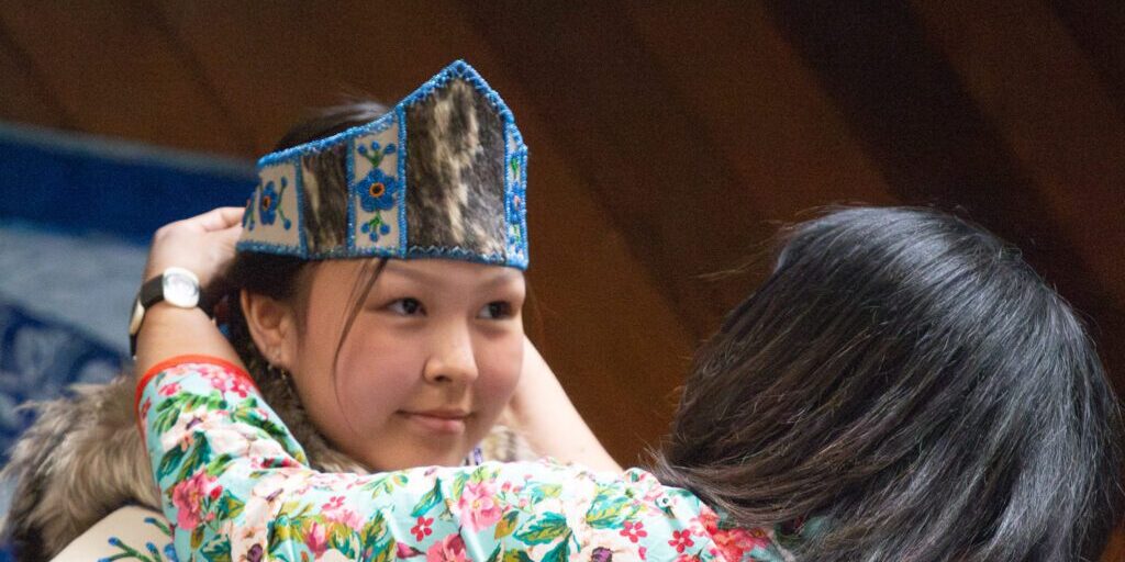 Charity Lewis receives the Miss ANB crown from event organizer Marsha Tobuk. The crown is new for this year. Ben Townsend photo.