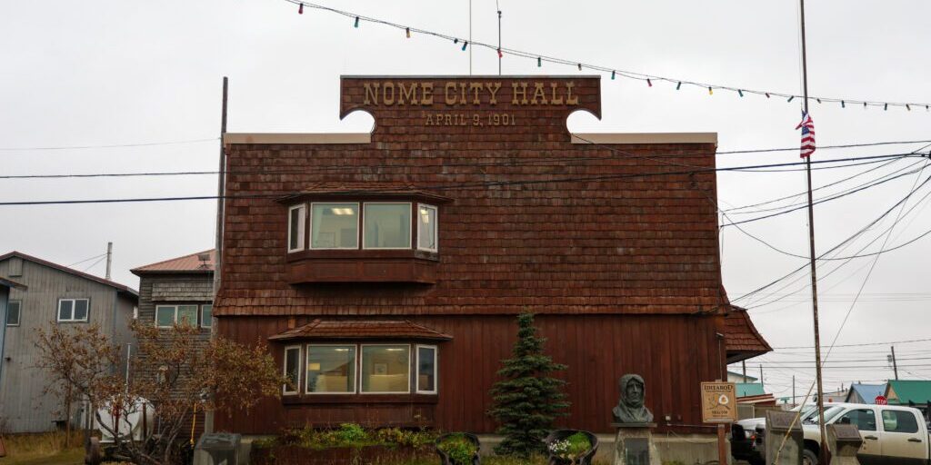 Nome City Hall on a rainy summer day. Ben Townsend photo. 