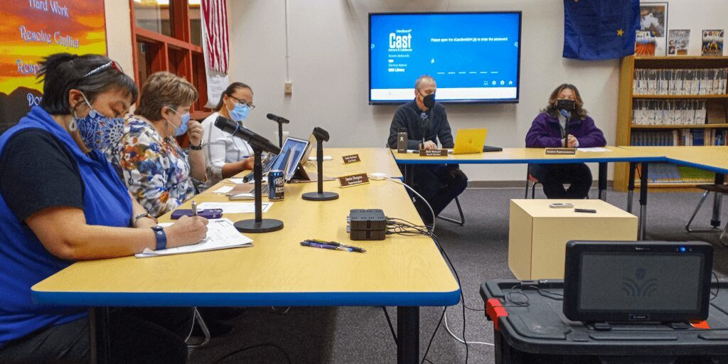 Nome Public Schools Board of Education met on May 10, 2022. Photo by Miriam Trujillo, KNOM (2022).