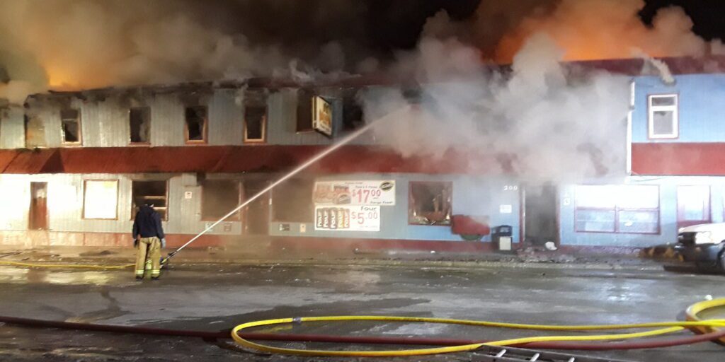 Nome’s Polaris Hotel on Fire; Blaze Continues Into Afternoon; One Person Unaccounted-For | KNOM Radio Mission