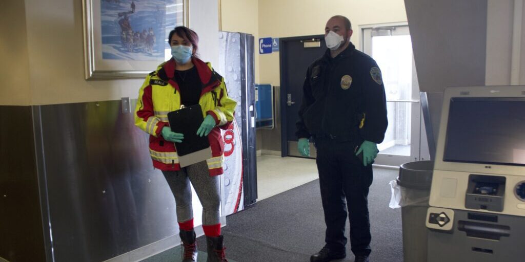 EMTs and Police Maintain Presence at Nome Airport During City's Travel Ban | KNOM Radio Mission