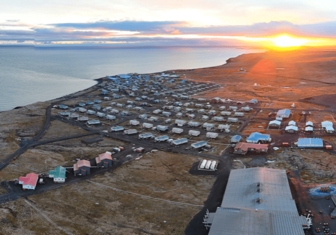 Savoonga on a cold October morning. Ben Townsend photo. 