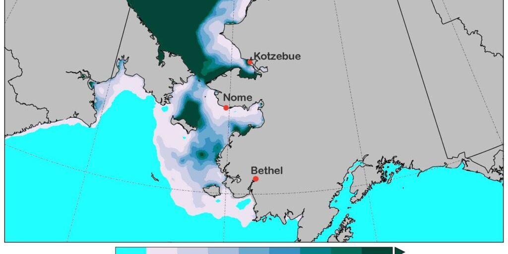 Mild Temperatures and North Winds Contribute to Low Sea Ice Extent in Bering | KNOM Radio Mission