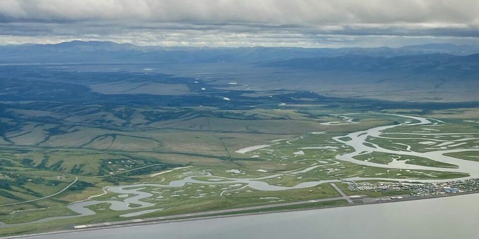An aerial view of Unalakleet. Photo courtesy of Kelsi Ivanoff. 