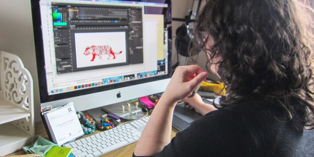 Vanessa Sweet working on animation