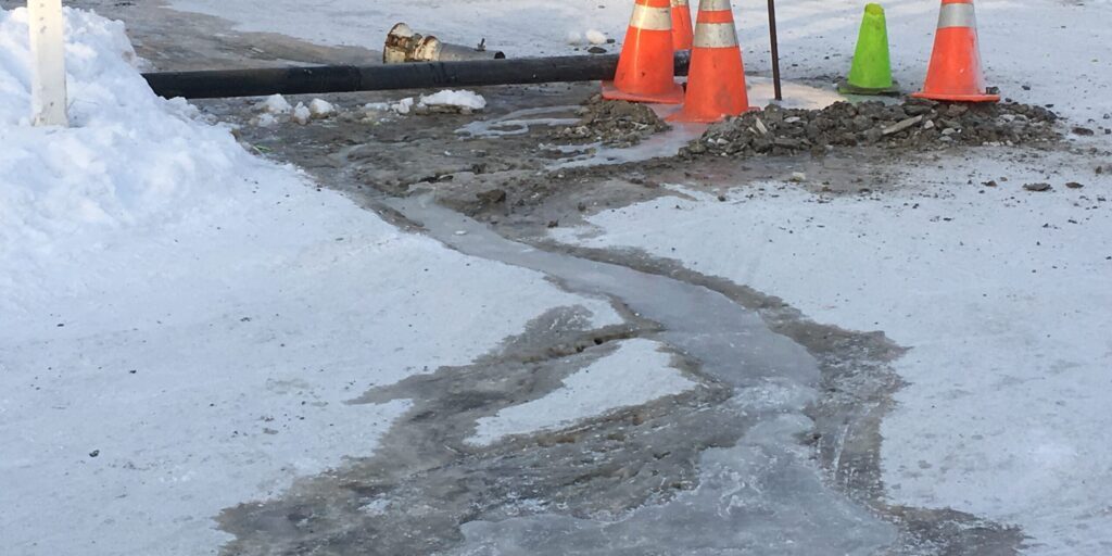 Water Leak on Nome's 3rd Ave Traced to Broken Underground Pipe | KNOM Radio Mission